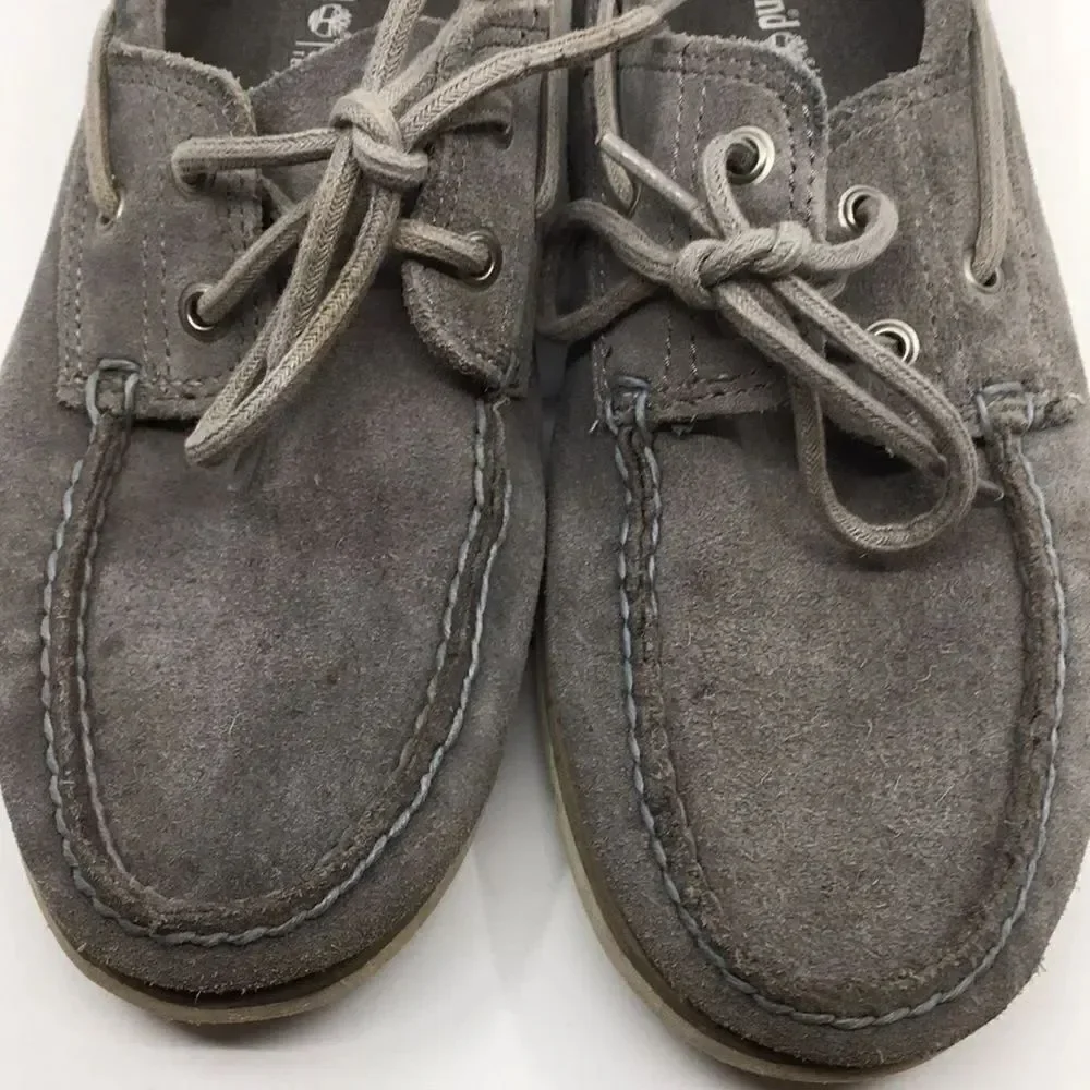 Timberland Gray Suede Boat Shoes Loafers with SensorFlex Technology size 9